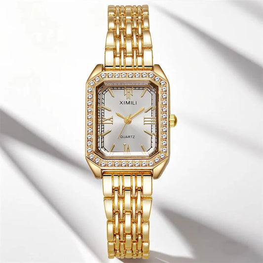 2025 Top Brand Watch Women Business Simple Diamond Gold Watches Casual Female Student Fashion Quartz Clock Wristwatches